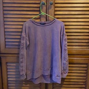 Crew Neck Sweatshirt with Sleeve and Trim Detail